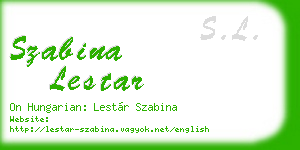 szabina lestar business card
