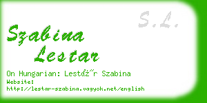 szabina lestar business card